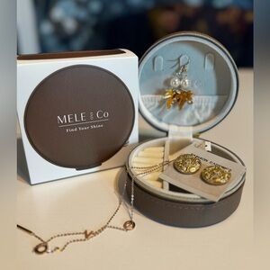 Mele & Co. Brown Travel Jewelry Box with Accessories